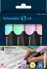 Набір текстових маркерів SCHNEIDER JOB 150, 4 пастельні кольори в блістері S115098
