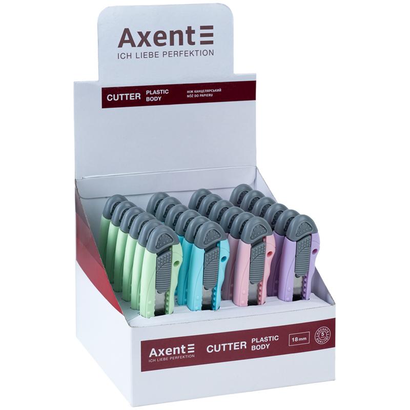 Ніж канцелярський Axent 6401-A, лезо 9 мм, асортимент кольорів. Фото 2