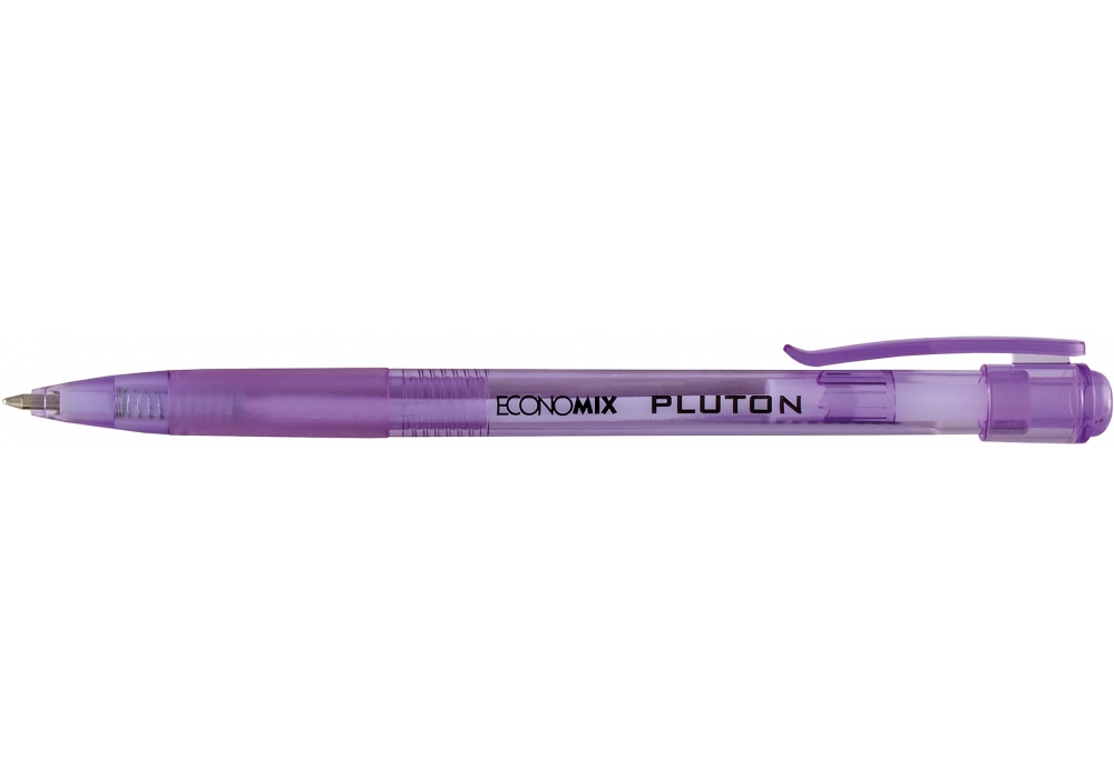 Ручка Economix E10101-25 кулькова автоматична Pluton 0,5 мм. корпус асорті, синя. Фото 2