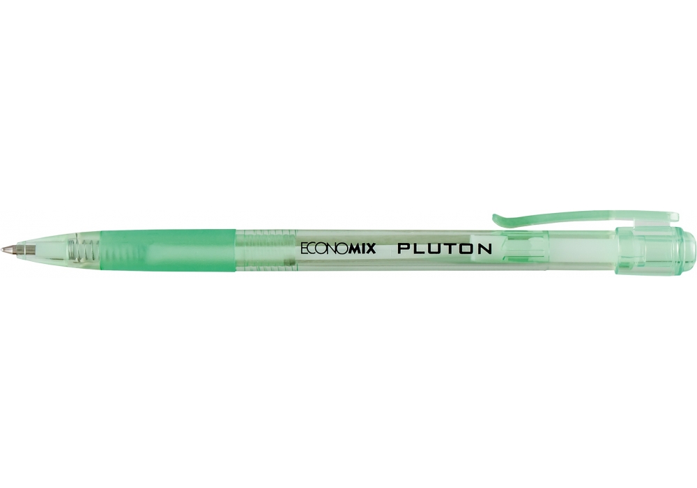 Ручка Economix E10101-25 кулькова автоматична Pluton 0,5 мм. корпус асорті, синя. Фото 3
