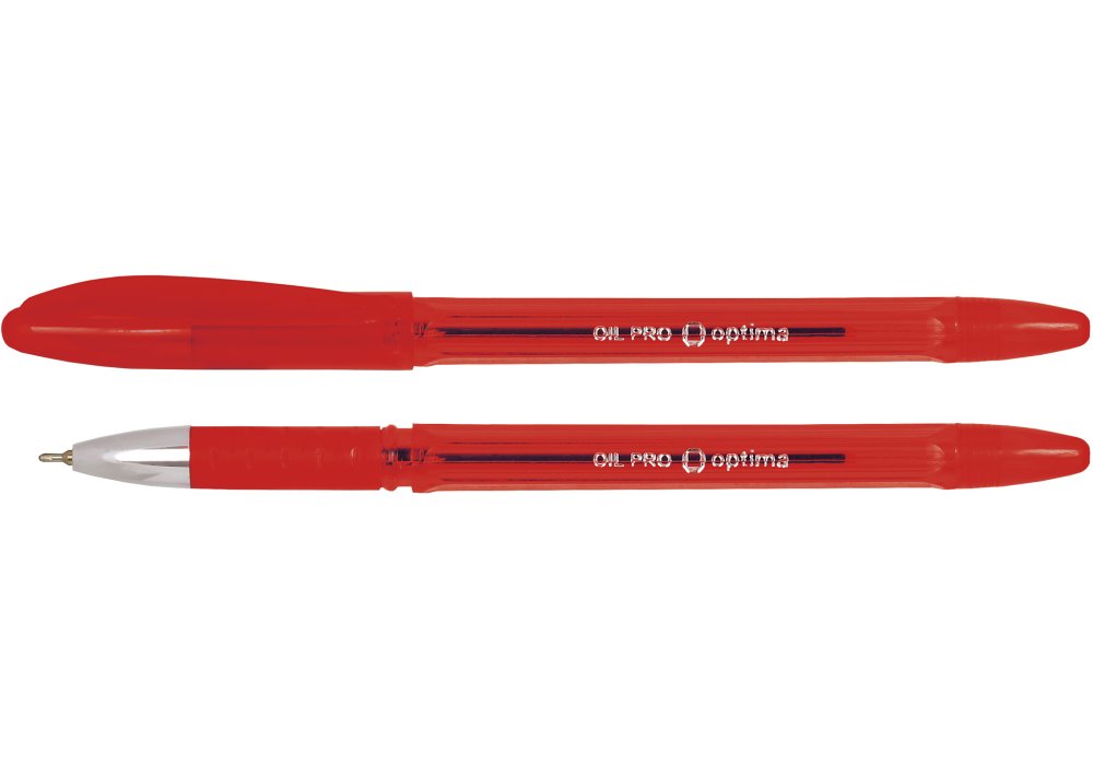 Ручка Optima масляна OIL PRO 0.5мм червоний O15616-03