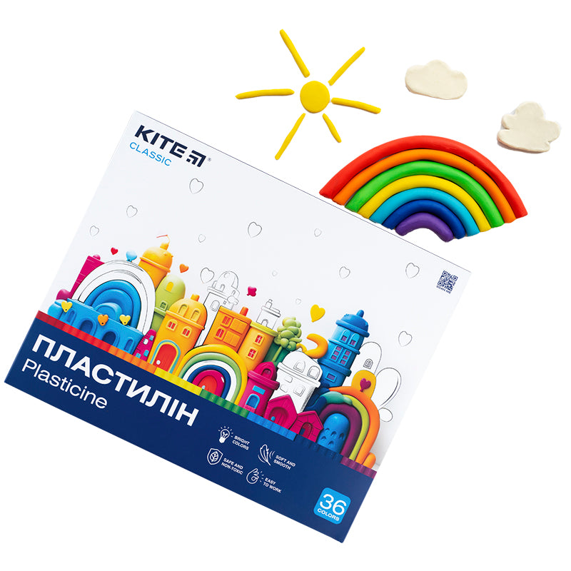 Пластилін Kite Classic K-078, 36 кольорів, 720 г. Фото 6