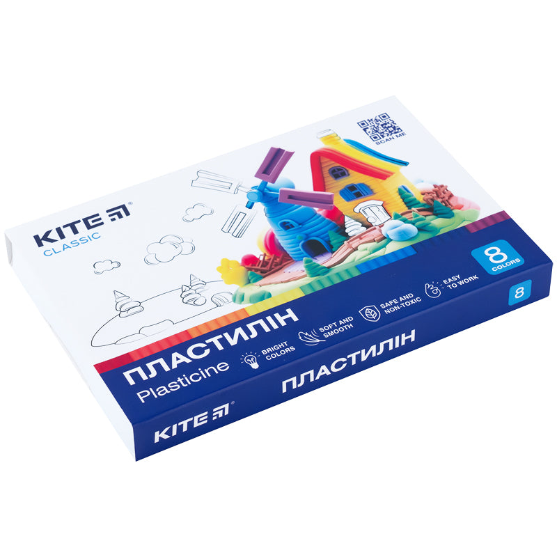 Пластилін Kite Classic K-082, 8 кольорів, 160 г. Фото 2