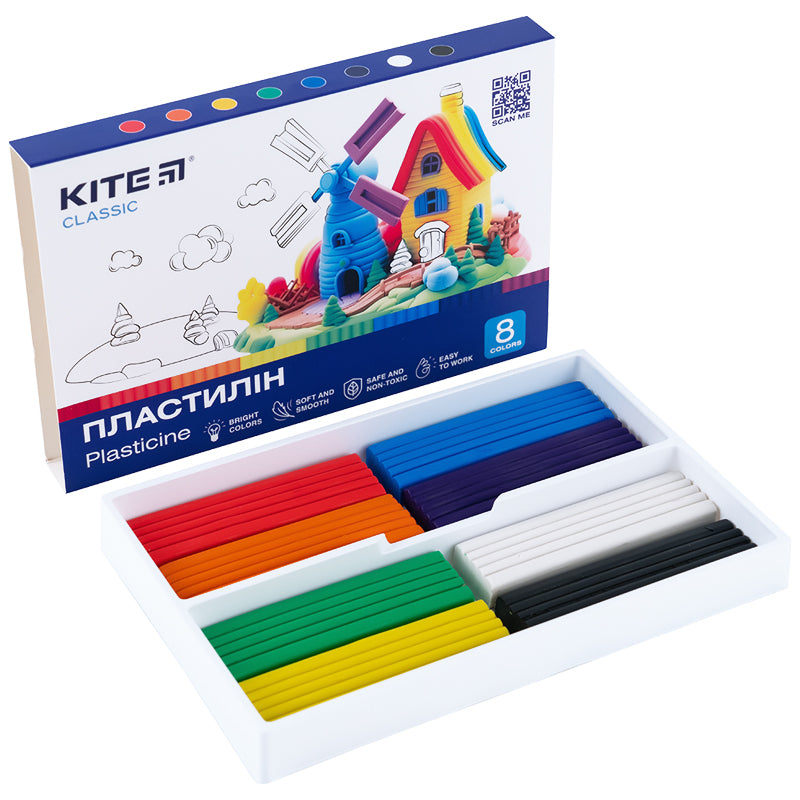 Пластилін Kite Classic K-082, 8 кольорів, 160 г. Фото 5