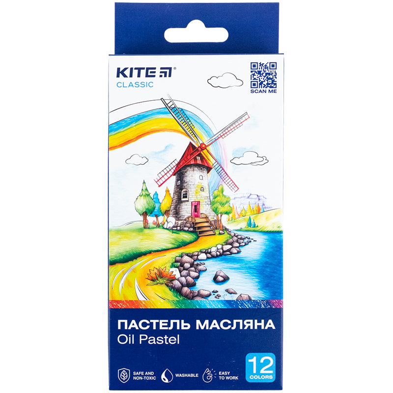 Пастель масляна Kite Classic 12 кольорів K-071 