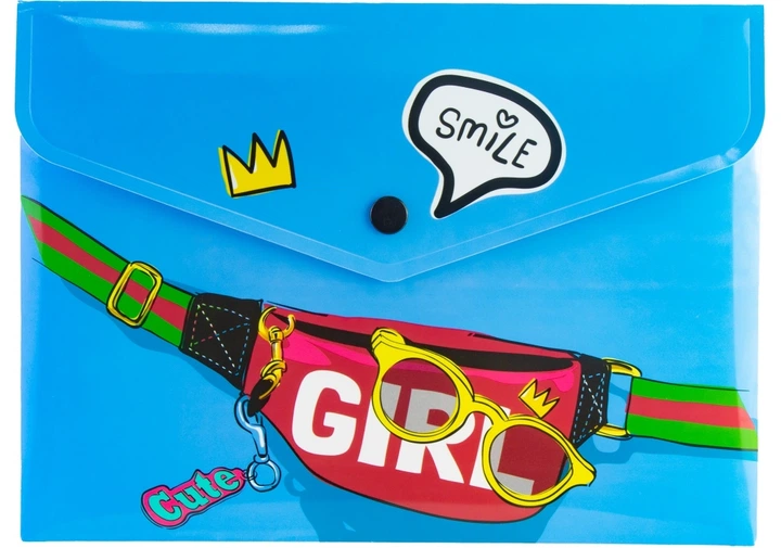 Папка-конверт А5 на кнопці "Girl", 180 мкм CF32013-06