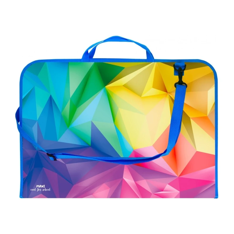 Портфель пластиковий CoolForSchool А3 на блискавці з тканинними ручками Boho MX30003-03
