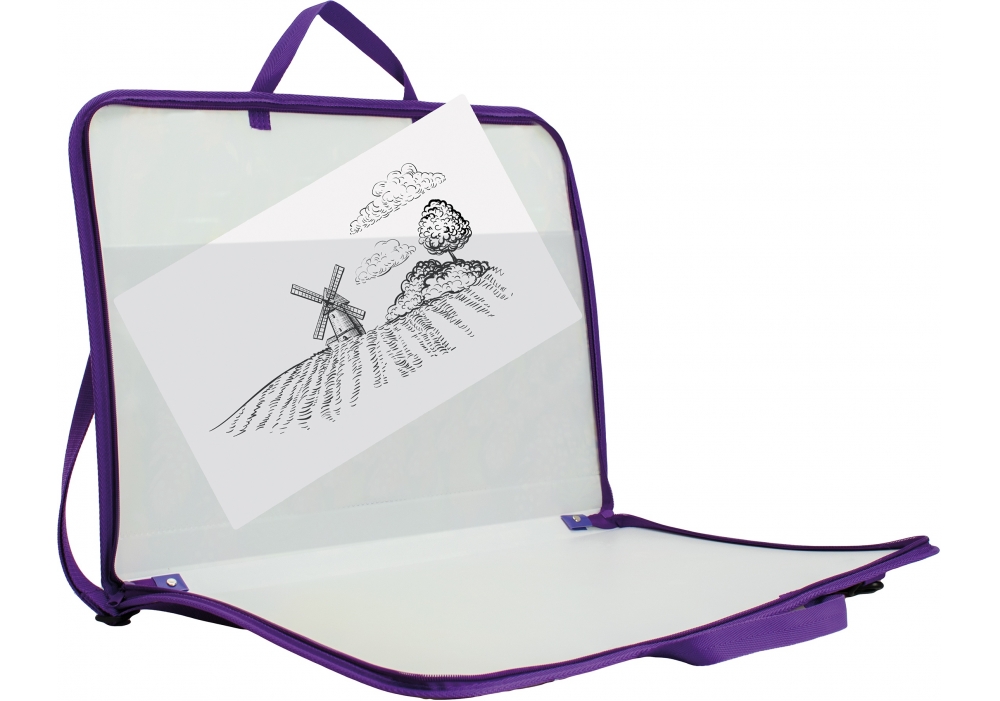 Портфель пластиковий CoolForSchool А3 на блискавці з тканинними ручками Boho MX30003-03. Фото 2