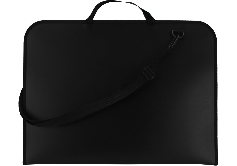 Портфель пластиковий CoolForSchool А3 на блискавці з тканинними ручками чорний MX30004
