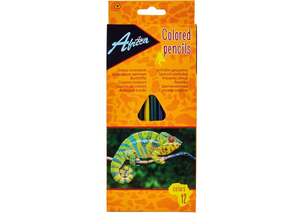 Олівці кольорові Economix пластикові Animal World 12 кольорів E11515