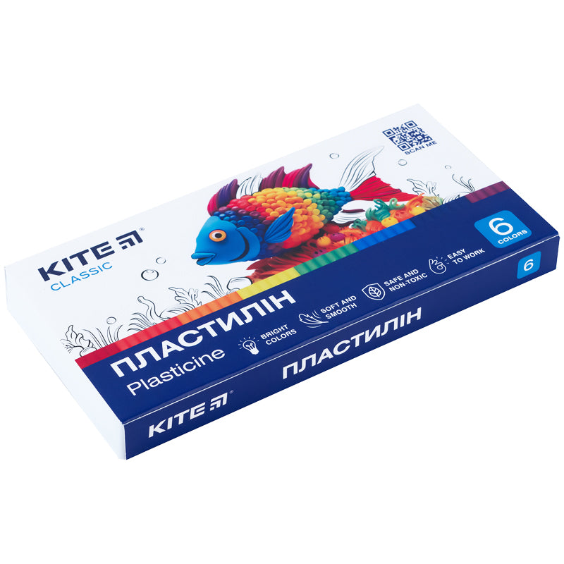 Пластилін Kite Classic K-081, 6 кольорів, 120 г. Фото 2