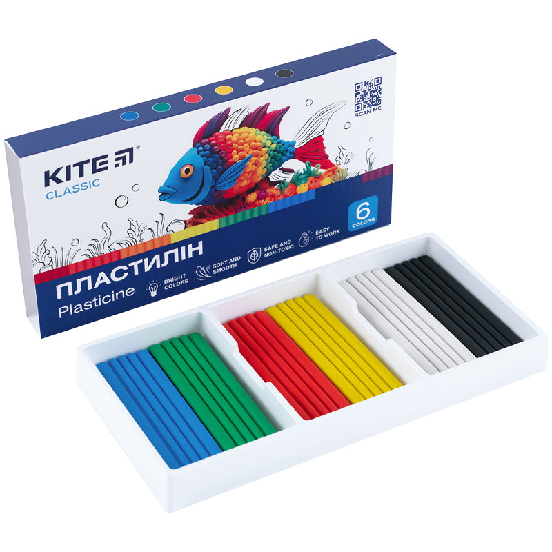 Пластилін Kite Classic K-081, 6 кольорів, 120 г. Фото 5