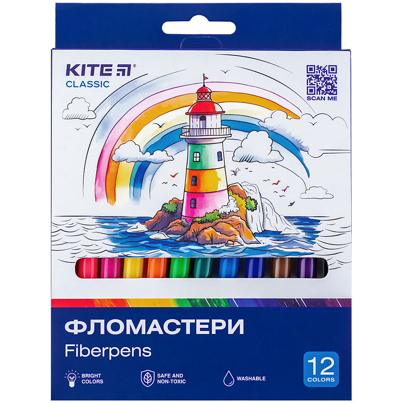 Фломастери Kite Classic 12 кольорів  K-447