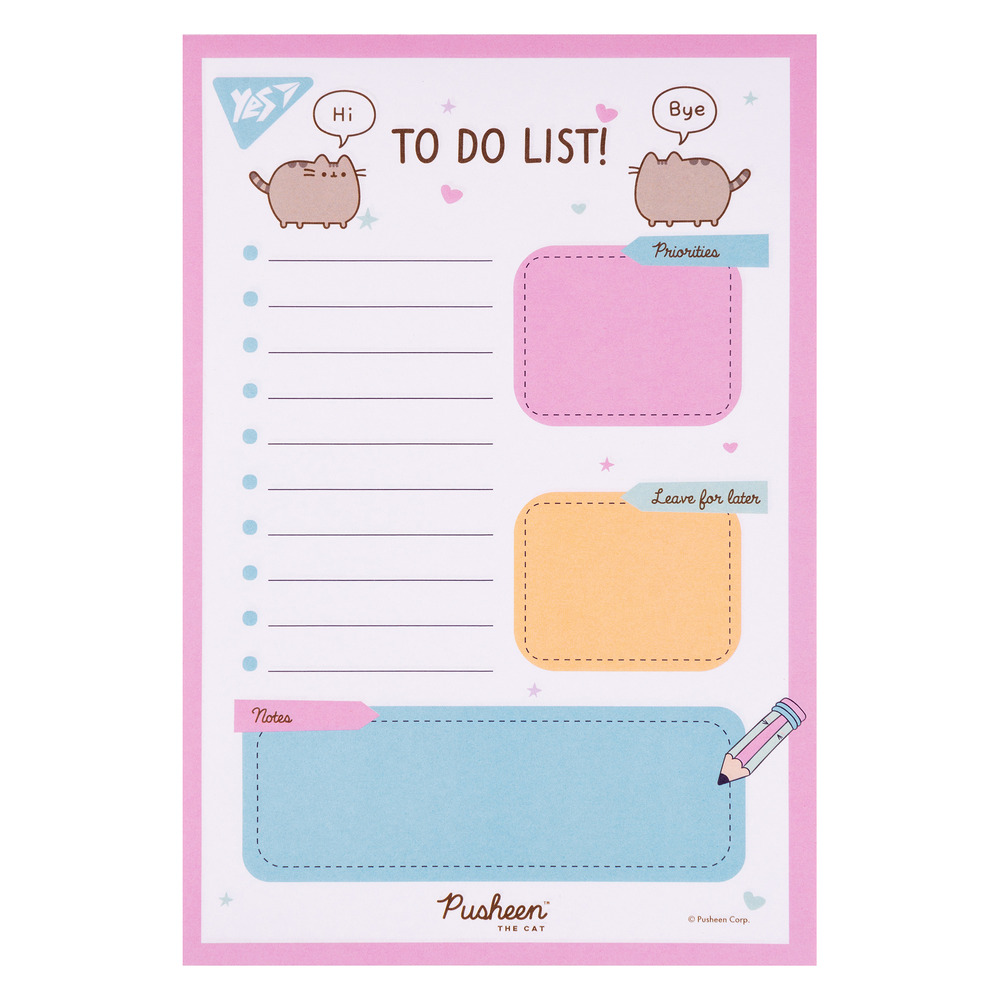 Папір для нотаток на магніті 52 аркуша Yes To Do Pusheen 170339. Фото 2