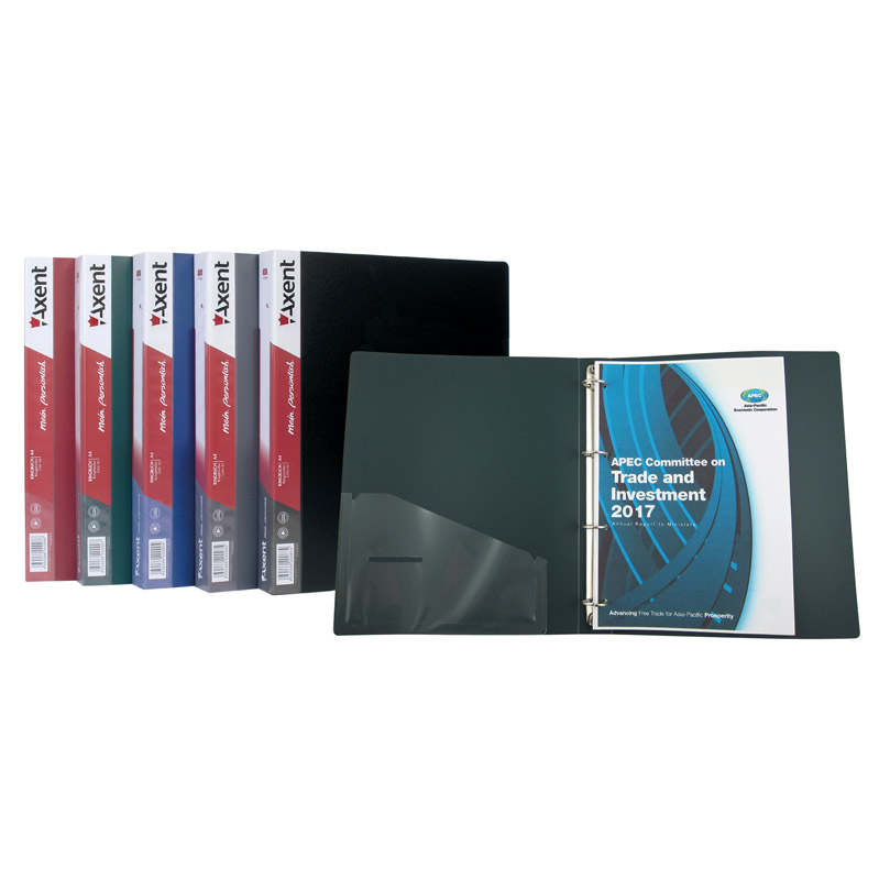 Папка на 4-х кільцях Axent 1208-05-A, А4, 35 мм, зелена. Фото 2