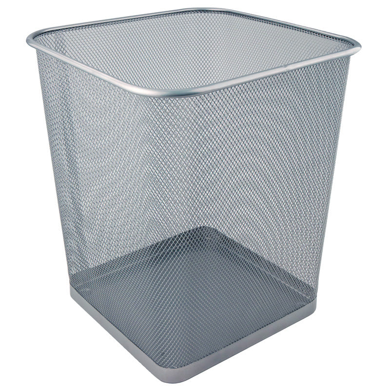 Кошик для паперу квадратний Axent металева сіточка 15 л сріблястий 2124-03-A