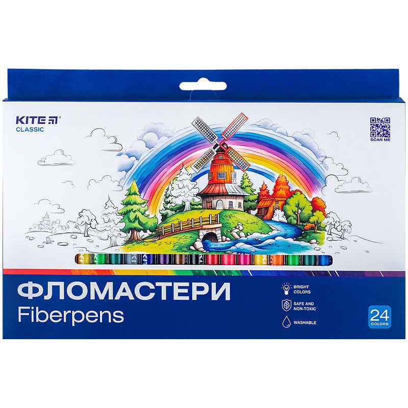 Фломастери Kite Classic 24 кольори K-456