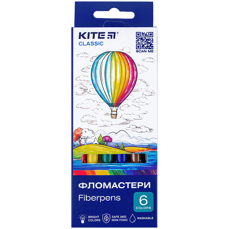 Фломастери Kite Classic 6 кольорів  K-446