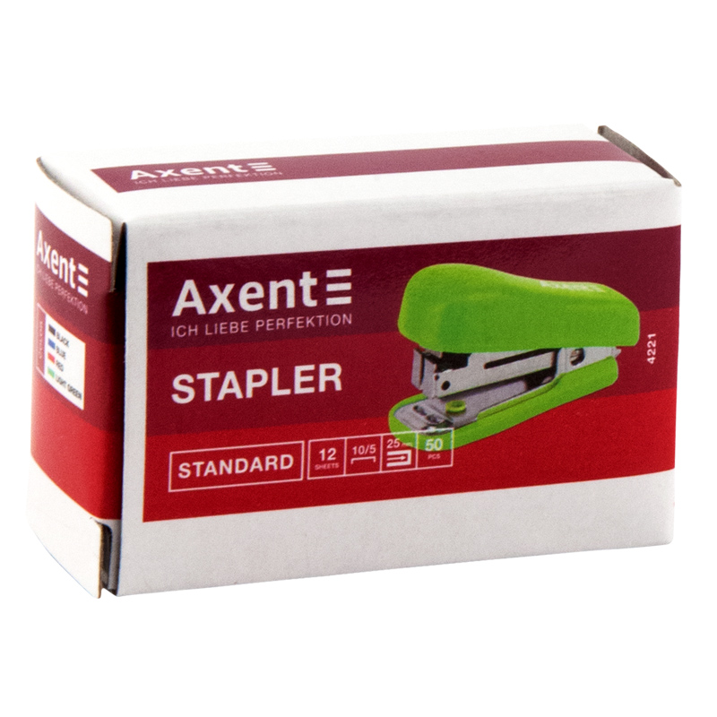 Степлер канцелярський №10/5 Axent Standard 4221-02-A 12 аркушів синій. Фото 4