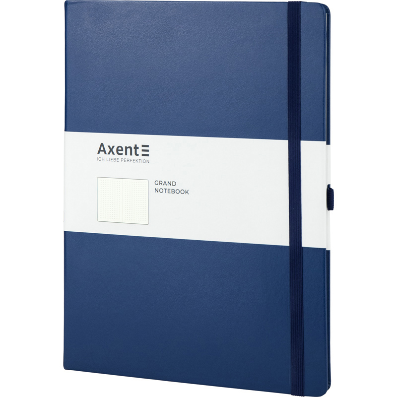 Книга записна Axent Partner Grand 8303-02-A, A4, 210x295 мм, 100 аркушів, крапка, тверда обкладинка, темно-синя. Фото 2