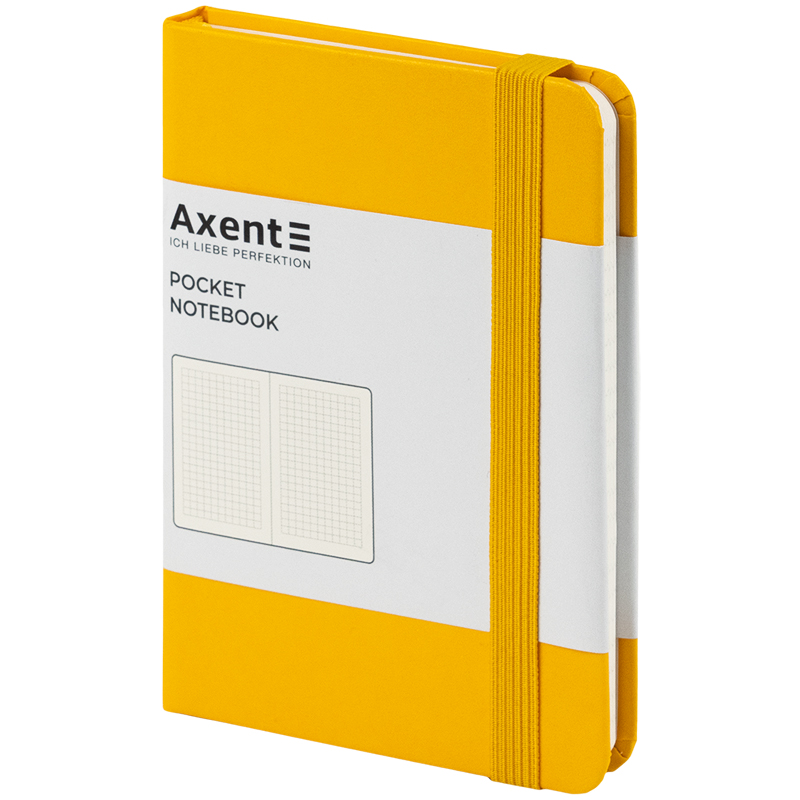 Книга записна Axent Partner 8301-08-A, A6-, 95x140 мм, 96 аркушів, клітинка, тверда обкладинка, жовта. Фото 2