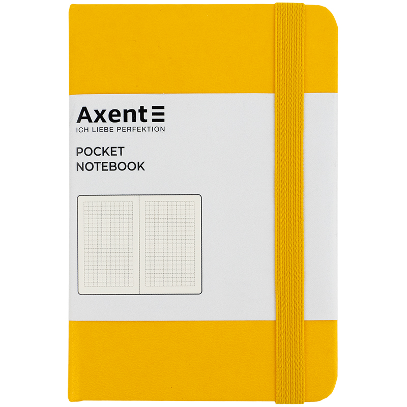 Книга записна Axent Partner 8301-08-A, A6-, 95x140 мм, 96 аркушів, клітинка, тверда обкладинка, жовта