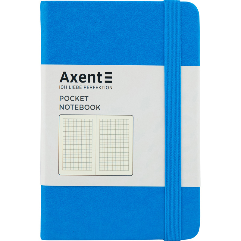Книга записна Axent Partner 8301-07-A, A6-, 95x140 мм, 96 аркушів, клітинка, тверда обкладинка, блакитна