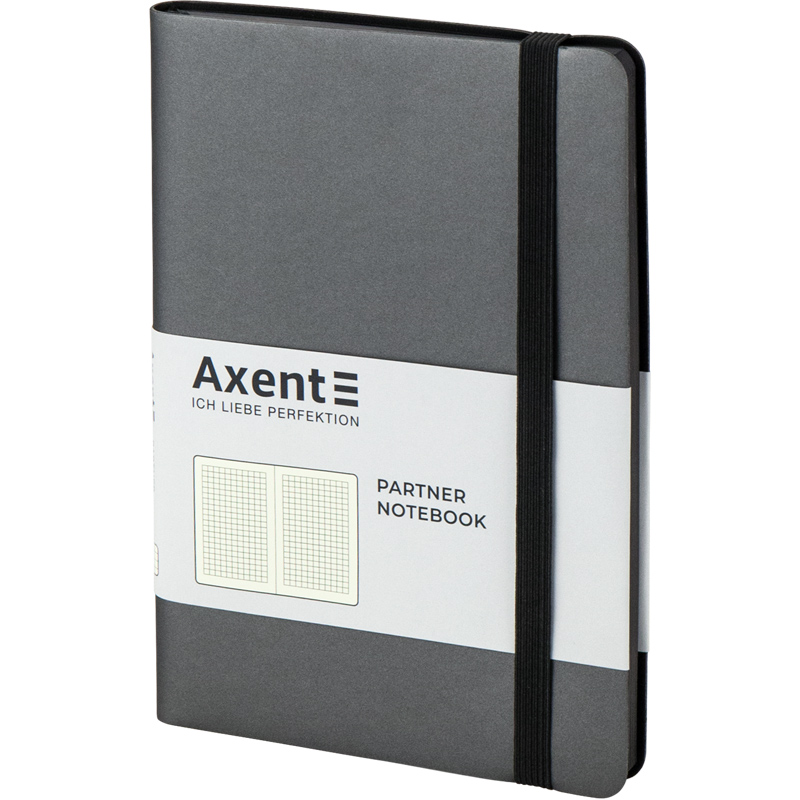 Книга записна Axent Partner Soft 8206-15-A, A5-, 125x195 мм, 96 аркушів, клітинка, гнучка обкладинка, срібляста. Фото 3