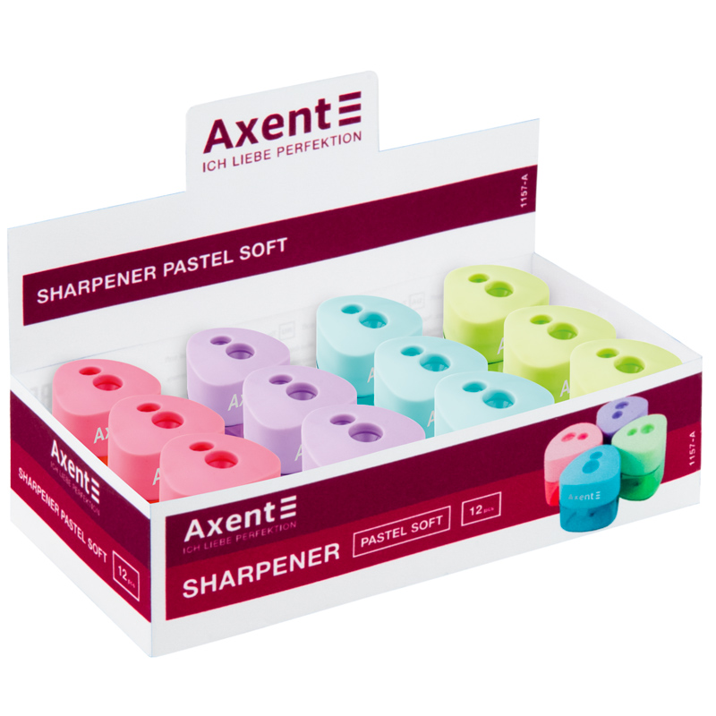 Точилка для олівців з контейнером Axent Pastel soft 1157-A асорті (12 шт). Фото 2
