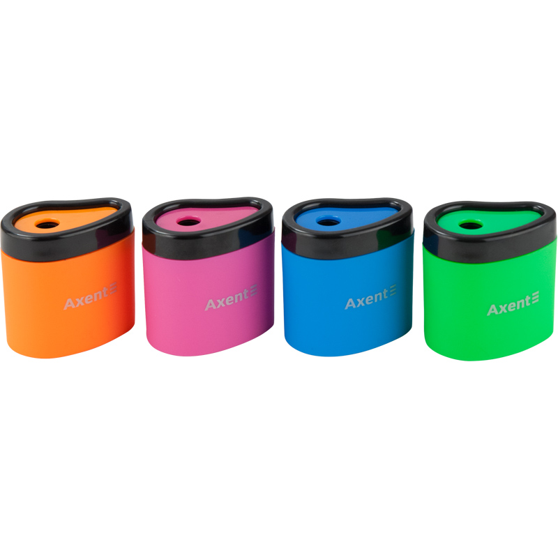 Точилка для олівців з контейнером Axent Neon soft 1158-A асорті (12 шт)