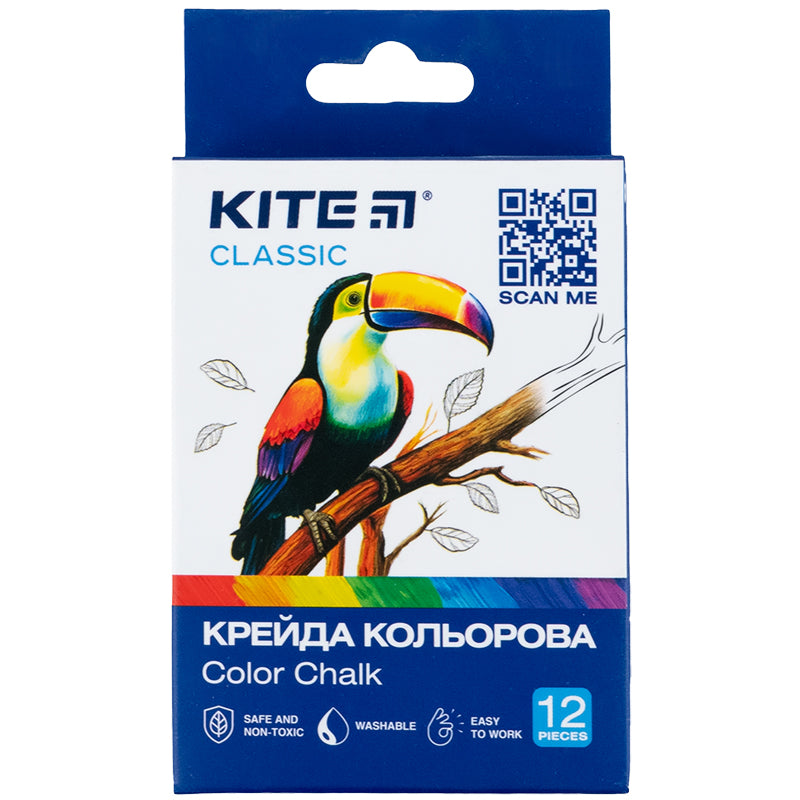 Крейда кольорова Kite Classic 12 штук  K-075