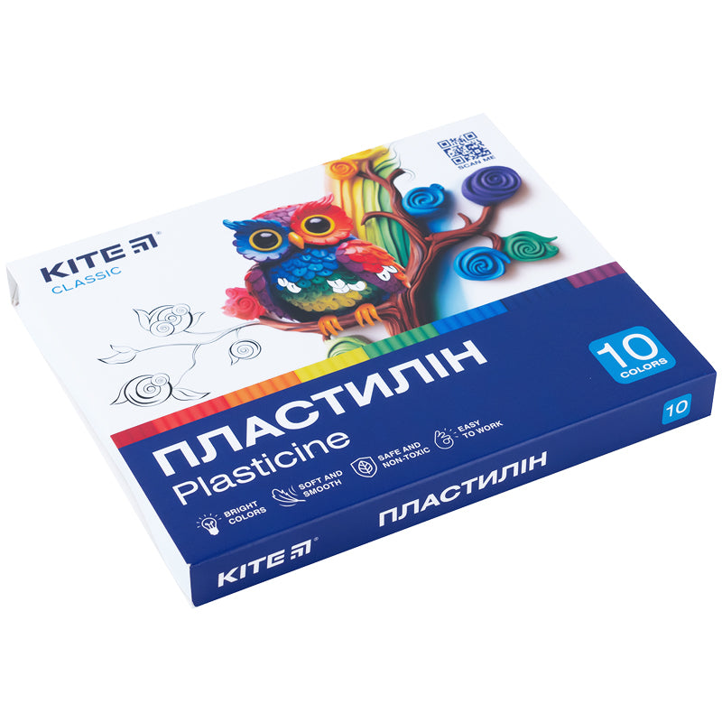 Пластилін Kite Classic K-084, 10 кольорів, 200 г. Фото 2