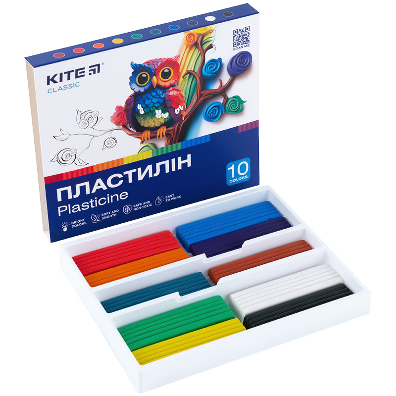 Пластилін Kite Classic K-084, 10 кольорів, 200 г. Фото 5