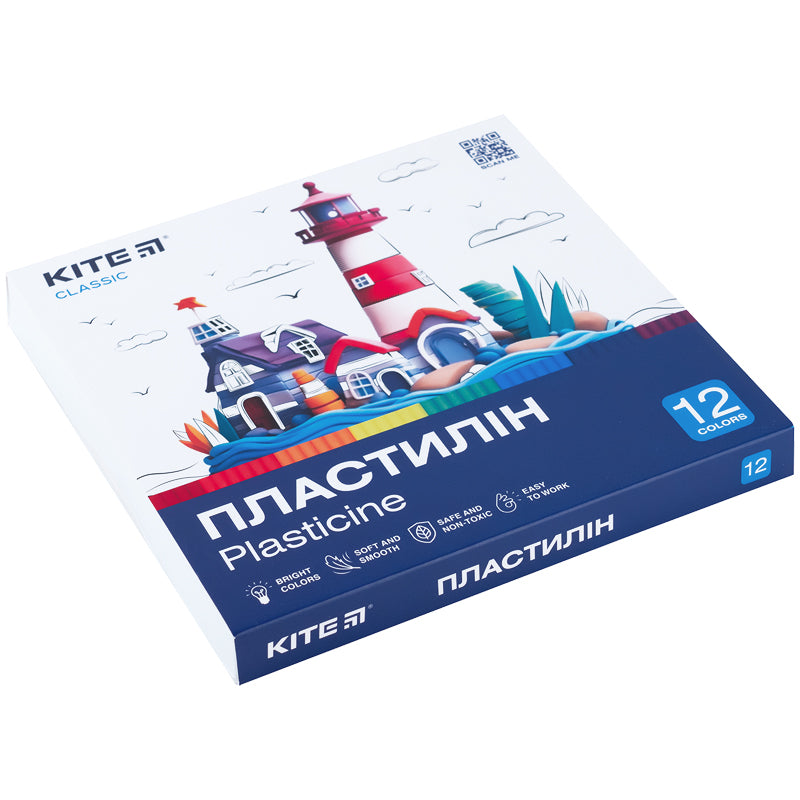 Пластилін Kite Classic K-1086, 12 кольорів, 240 г. Фото 2