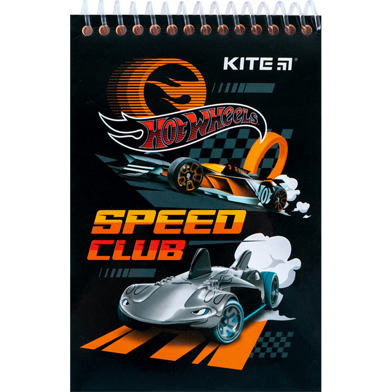Блокнот на спіралі Kite Hot Wheels HW24-196, А6, 48 аркушів, нелінований
