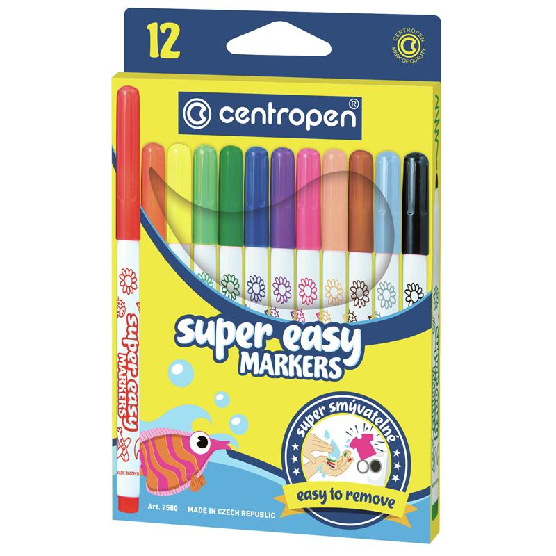 Фломастери Centropen SUPER EASY набір 12 шт 2580