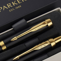 Набір Parker IM Black позолота перо+кулькова в подарунковій упаковці 22 092b19. Фото 7