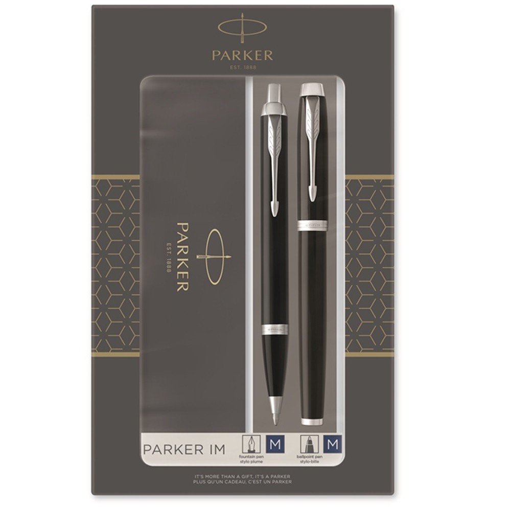 Набір Parker IM Black хромова перо+кулькова в подарунковій упаковці 22 192b19