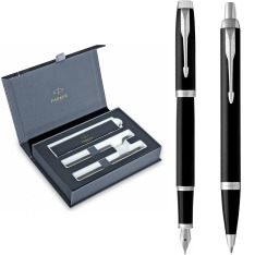 Набір Parker IM Matte Black хром перо+кулькова в подарунковій упаковці 	26 192b24