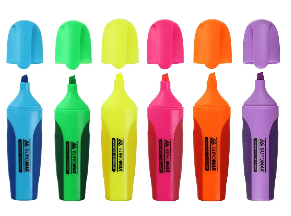 Набір із 6-ти текстових маркерів Buromax Neon 2-4 мм BM.8904-94. Фото 2