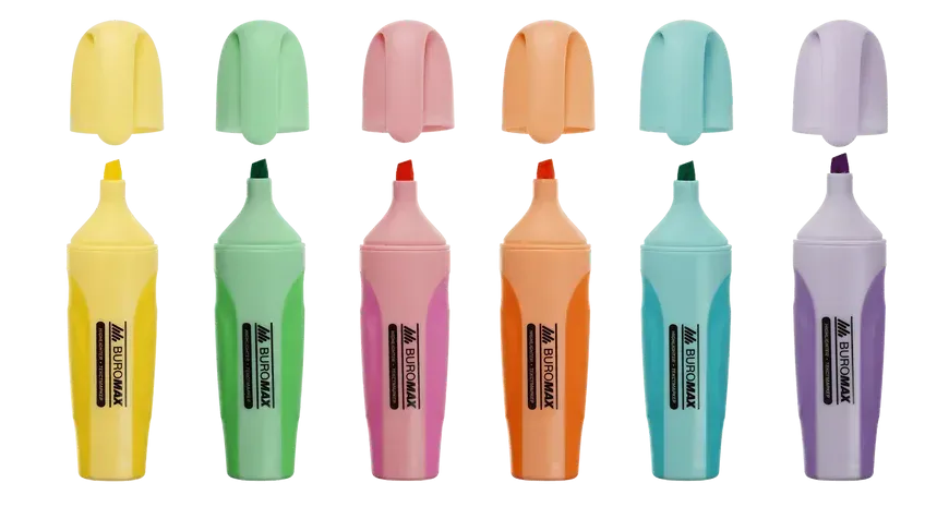 Набір із 6-ти текстових маркерів Buromax Pastel 2-4 мм BM.8905-96. Фото 2
