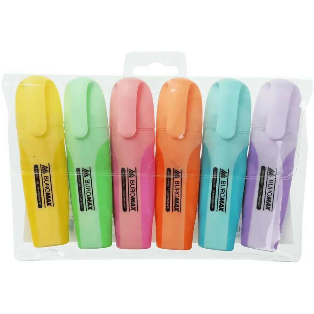 Набір із 6-ти текстових маркерів Buromax Pastel 2-4 мм BM.8905-96