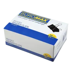 Біндер для паперу 51 мм Buromax 12 шт чорний BM.5301