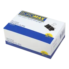 Біндер для паперу 41 мм Buromax 12 шт чорний BM.5302