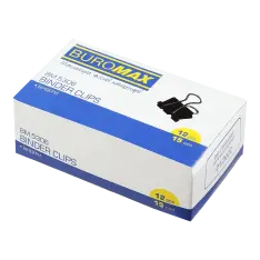 Біндер для паперу 15 мм Buromax 12 шт чорний BM.5306