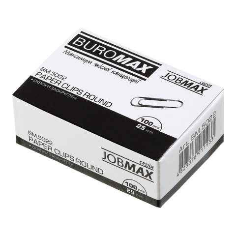 Скріпки оцинковані 25 мм круглі Buromax 100 шт BM.5022