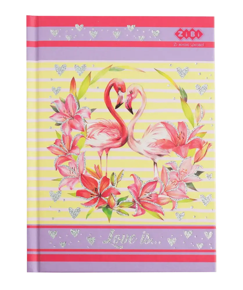 Блокнот Zibi LOVE IS А6 64 аркуши в клітинку, фіолетовий ZB.12719-07