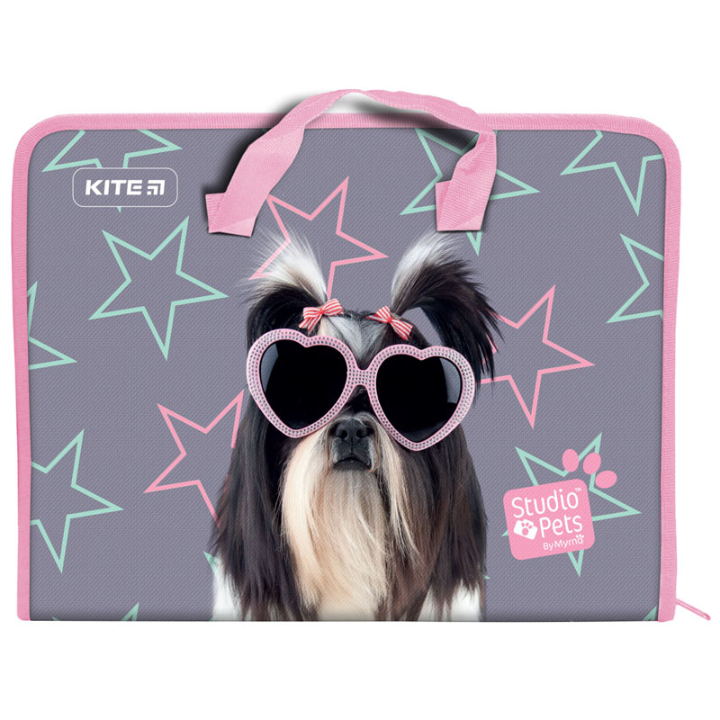 Папка-портфель на блискавці Kite Studio Pets SP21-202, 1 відділення, A4