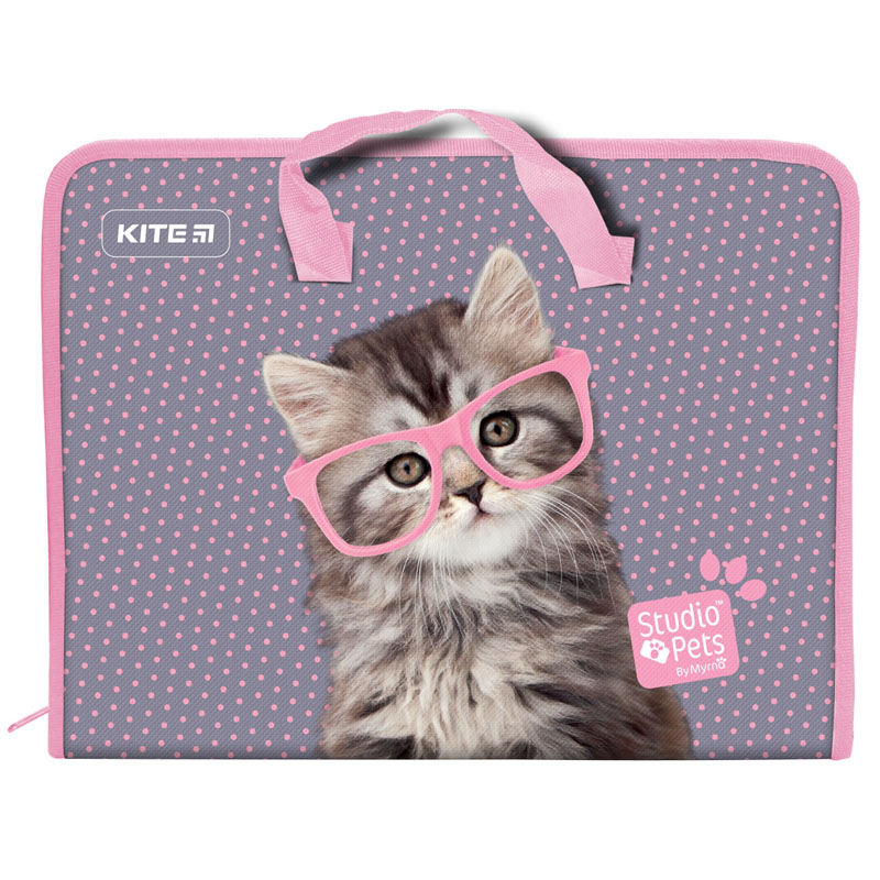 Папка-портфель на блискавці Kite Studio Pets SP21-202, 1 відділення, A4. Фото 2