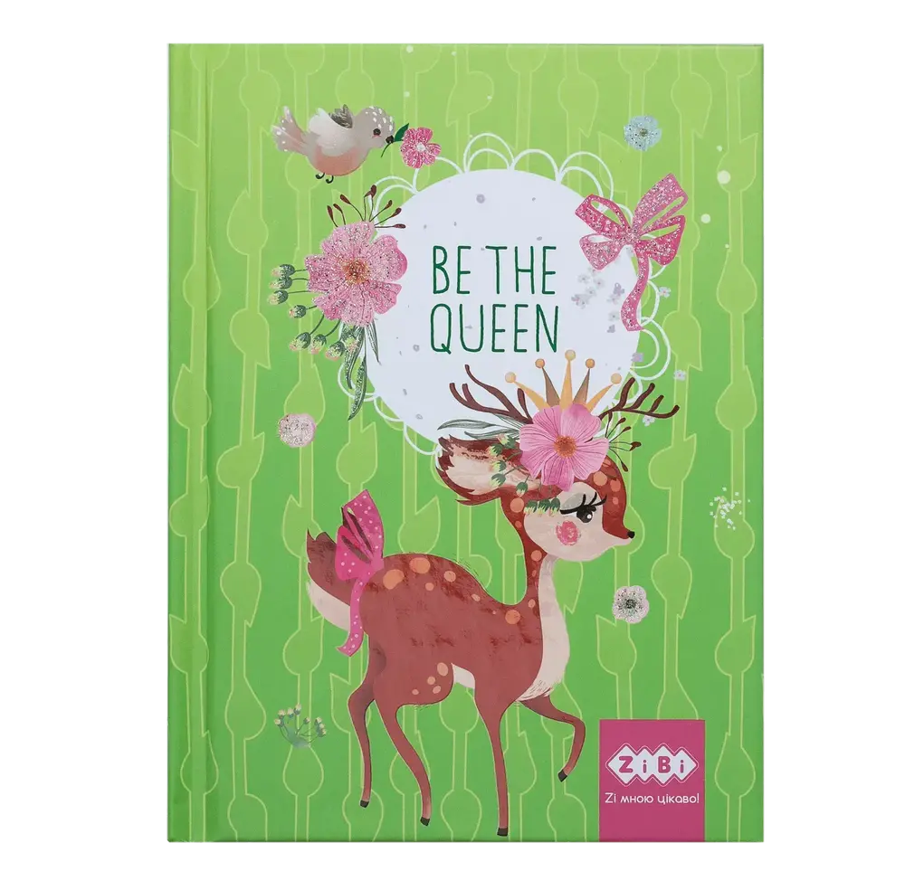 Блокнот Zibi BE THE QUEEN А6 64 аркуши в клітинку, салатовий		 ZB.12713-15